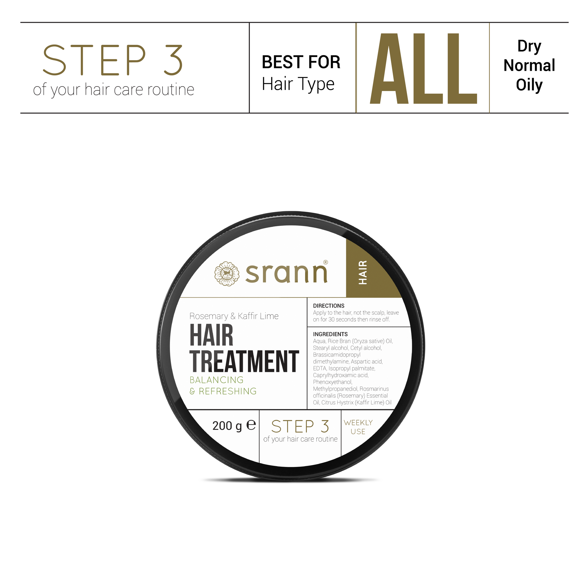 Rosemary & Kaffir Lime Oil HAIR TREATMENT - SRANN