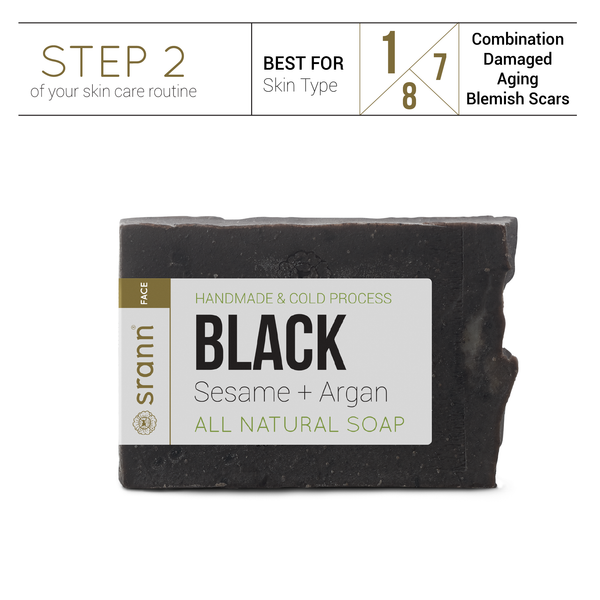BLACK Sesame + Argan Soap - SRANN